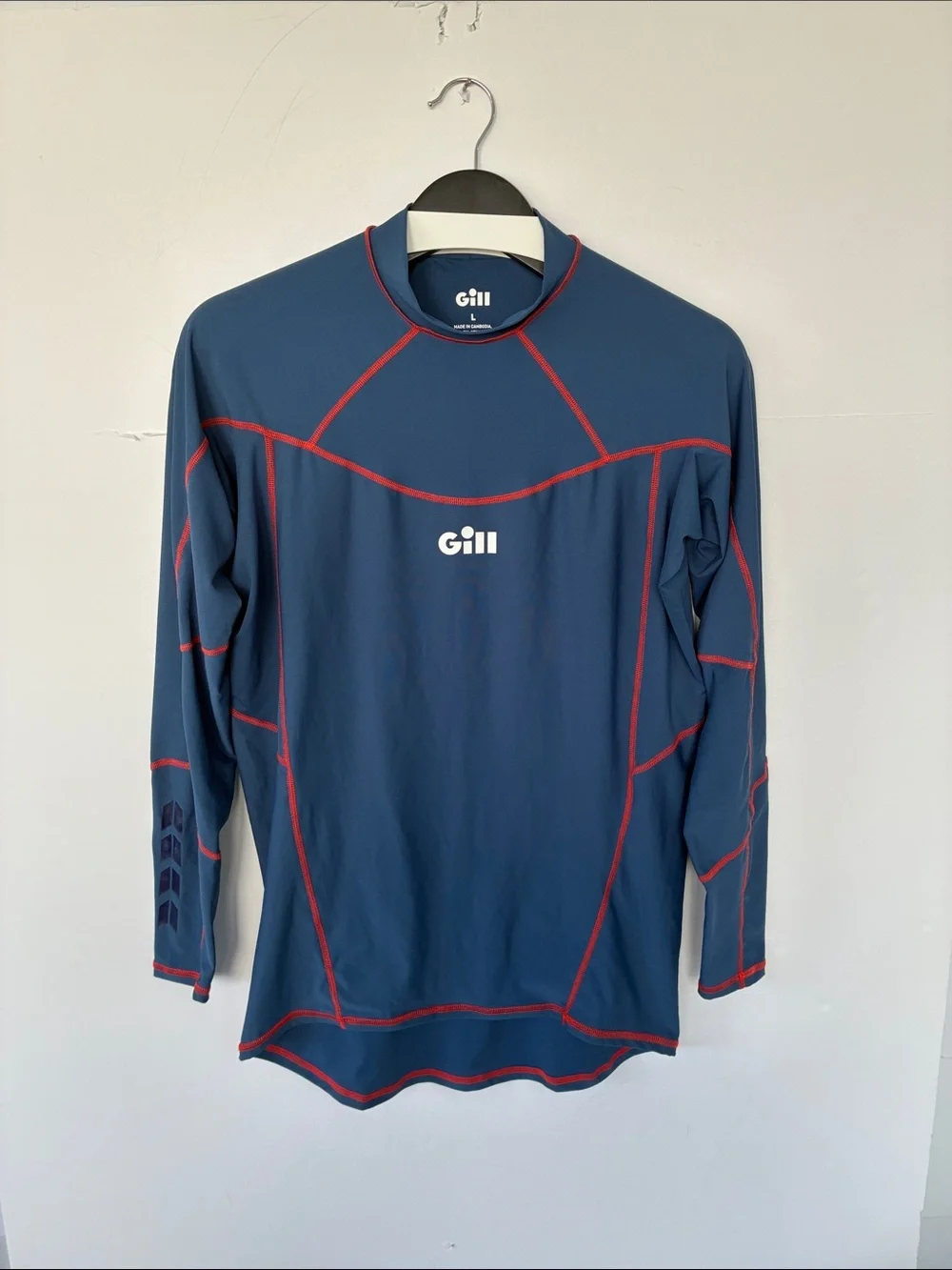 Gill Men’s Pro Rash Vest Shirt Navy Long-Sleeve Rash Guard UV 50+ Large